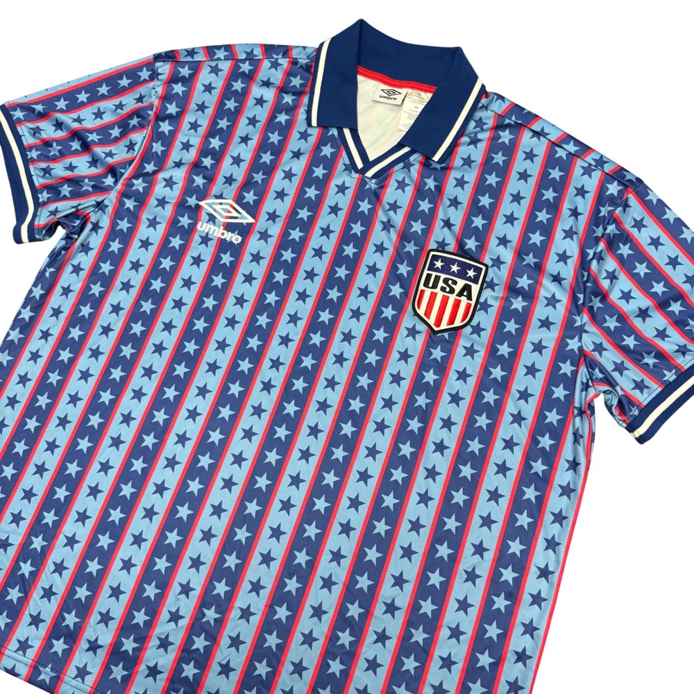 Umbro USA Light Blue Navy Red Star Stripe Soccer Jersey
